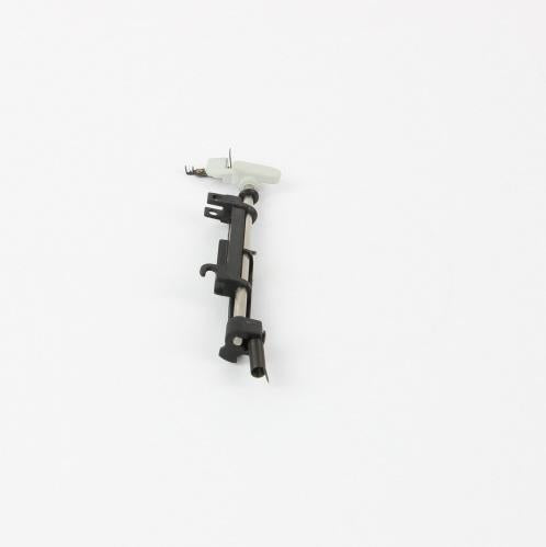 Ein GRITZNER-Shop Einfädler (komplett) für die GRITZNER Tipmatic mit schwarzem Metallrahmen und weißem Kunststoffteil ist auf einem schlichten weißen Hintergrund isoliert.